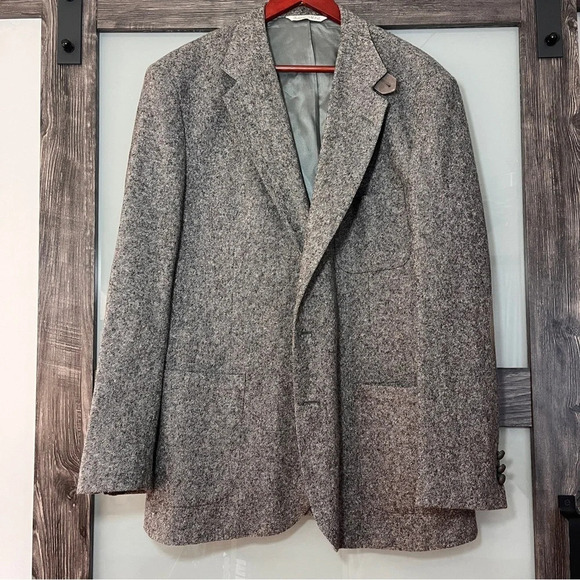 Stafford Other - Vintage Stafford Men’s 42L Brown Tweed Sports Coat 100% Virgin Wool Elbow Patch